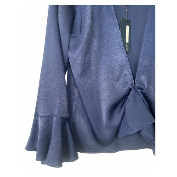 Nwt Plenty by Tracy Reese Navy Bell Sleeve Blouse - Picture 4 of 9